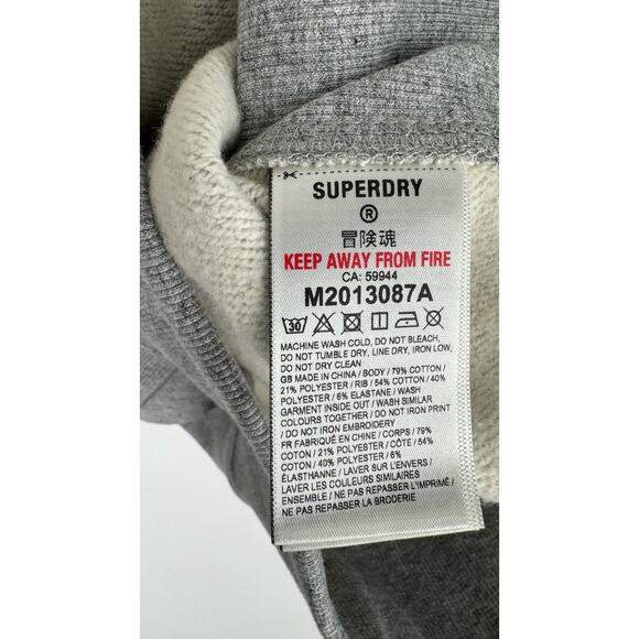 Superdry Luxury Sport Loose Hoodie Pullover Mens Large Athletic Grey Marl New - Picture 6 of 10